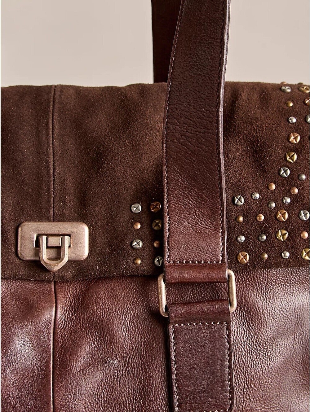 FREE PEOPLE We The Free Shay Stud Tote in Espresso NWT $298 - Picture 4 of 8
